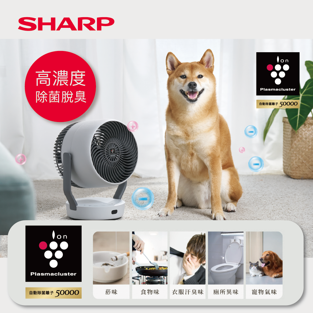 【夏普】《森呼吸》3D清淨循環扇 PK-18S02T-H 月岩灰 