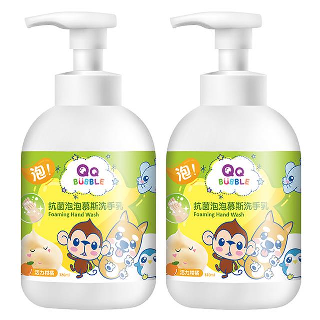 【台灣製】QQ Bubble 抗菌泡泡洗手慕斯(2瓶)