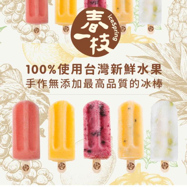 《台灣冰棒首選品牌》【春一枝】100%台灣新鮮水果手作冰棒（12/24/30入）