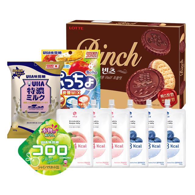 【UHA/樂天/Jelly.B】日韓超甜蜜零食組合- 共10件