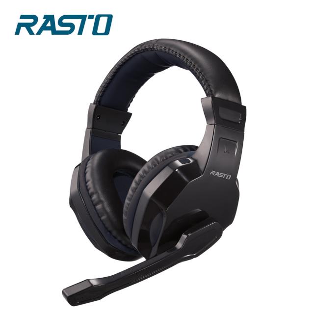 【RASTO】RS34 黑武士電競頭戴耳機麥克風贈轉接線