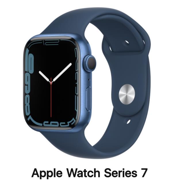 【Apple】Watch S7 GPS 45mm藍色鋁金屬錶殼深邃藍色運動型錶帶