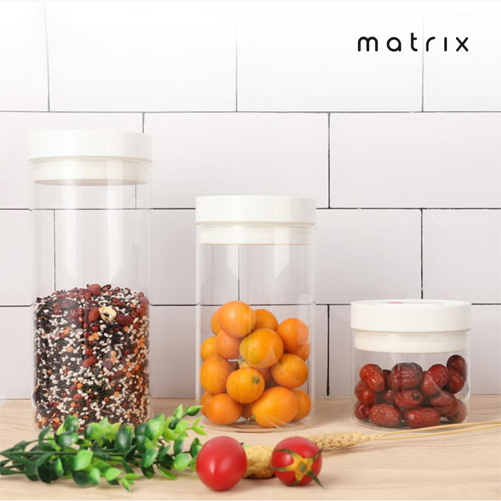 Matrix真空保鮮玻璃密封罐-1.2L-白