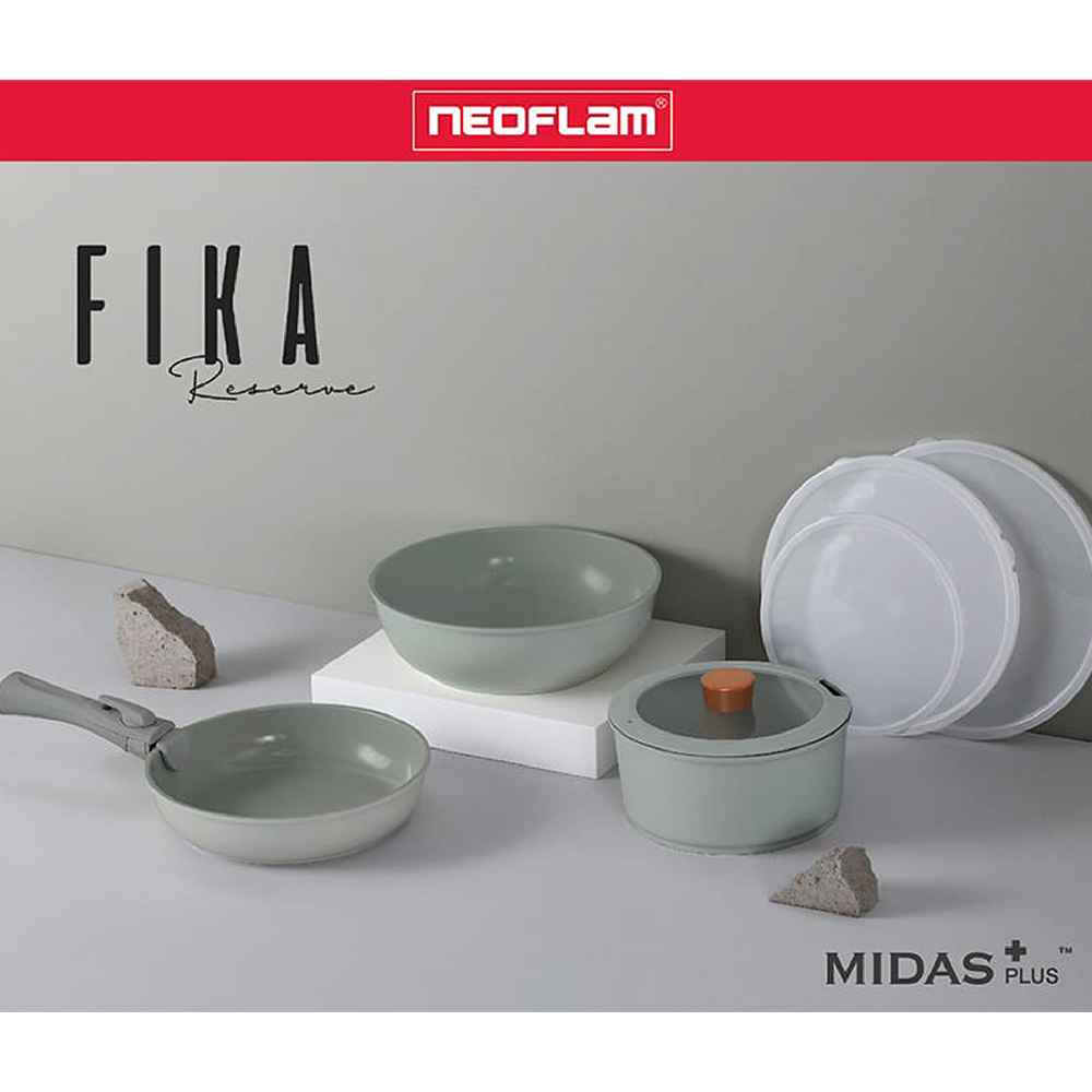 【NEOFLAM】FIKA Midas Plus陶瓷塗層鍋8件組