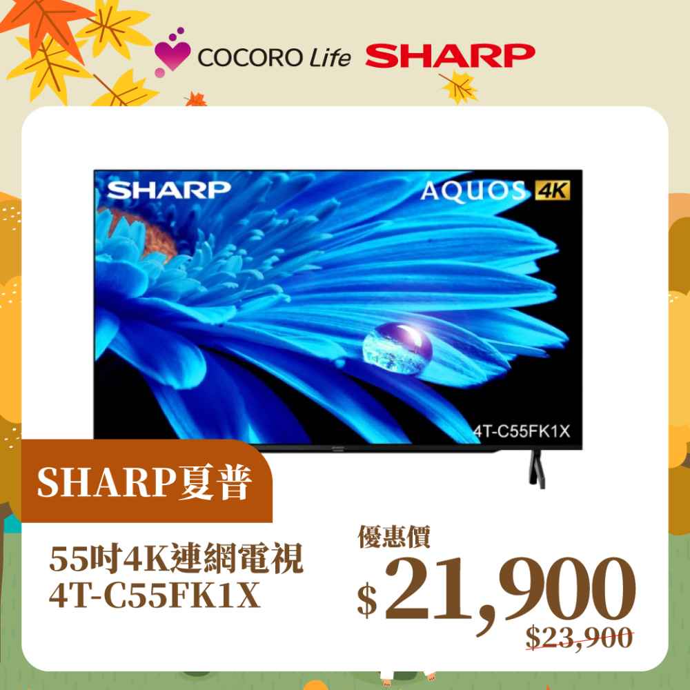 【夏普】55吋4K連網電視4T-C55FK1X