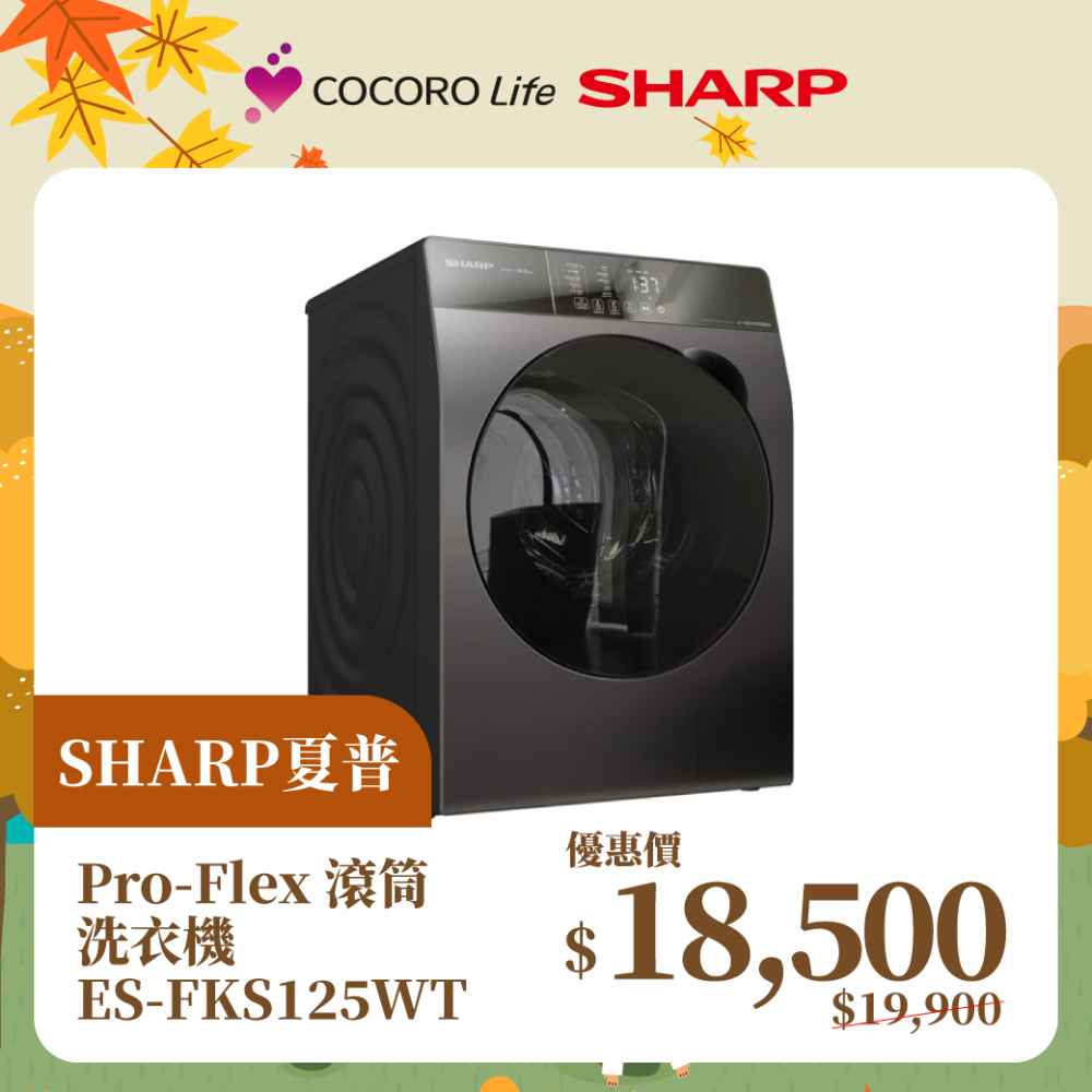 【夏普】Pro-Flex 滾筒洗衣機 ES-FKS125WT