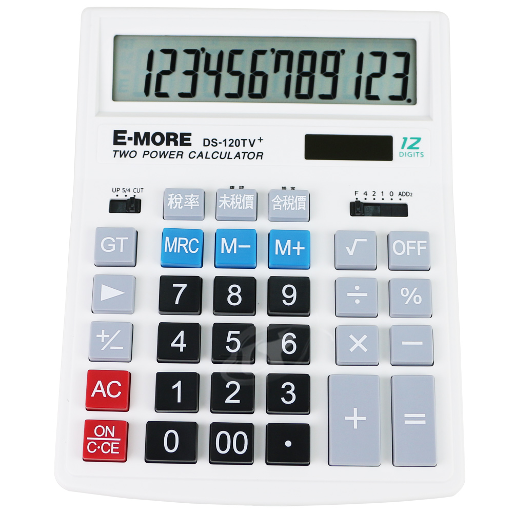 E-MORE 12位數桌上型加值稅計算機DS-120TV＋